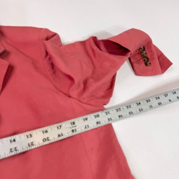 LOFT Jacket Blazer Womens 12 Pink Double Breasted Linen Blend  Career Preppy - Picture 3 of 8